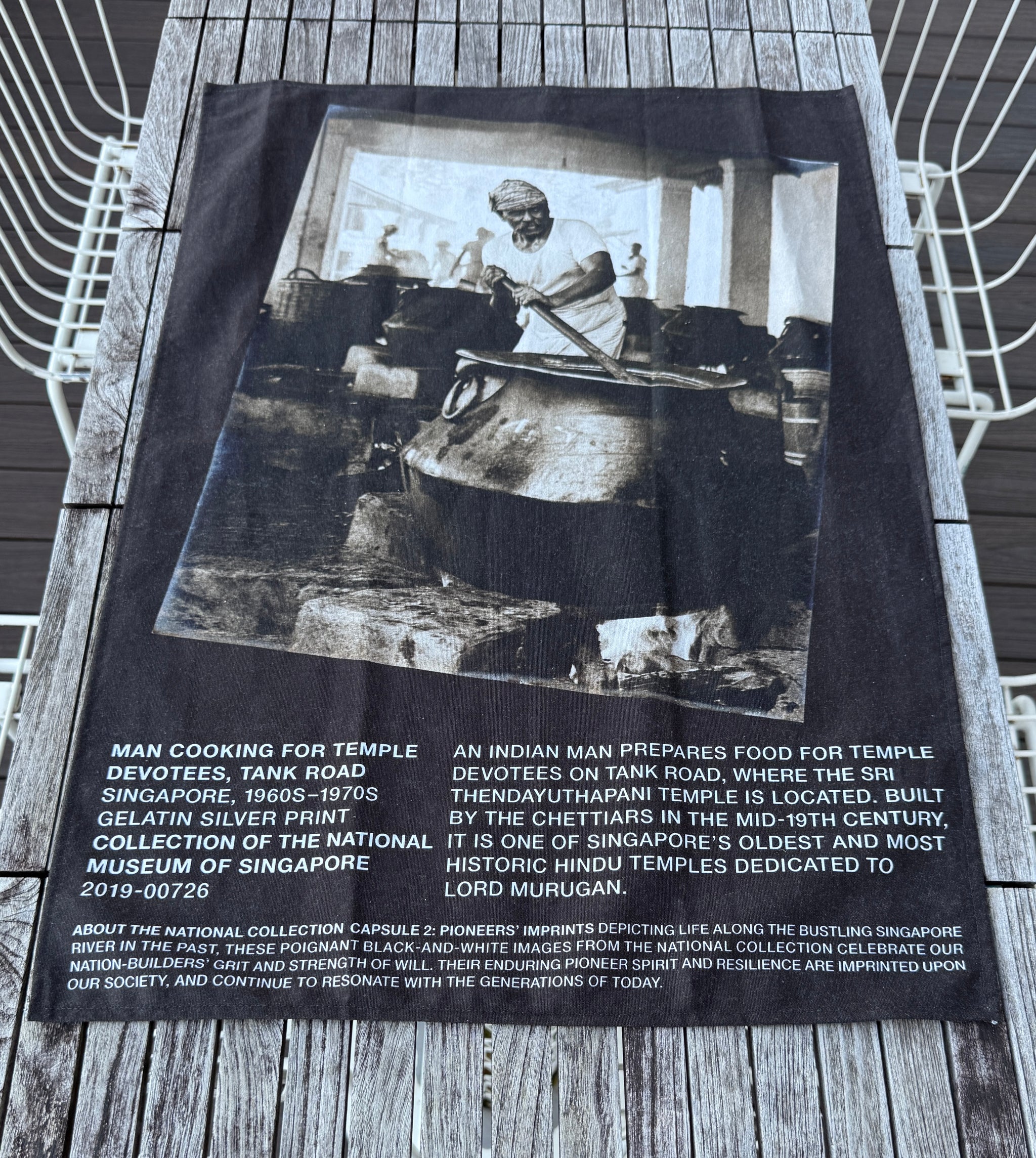 MAN COOKING FOR TEMPLE DEVOTEES COTTON TEA TOWEL