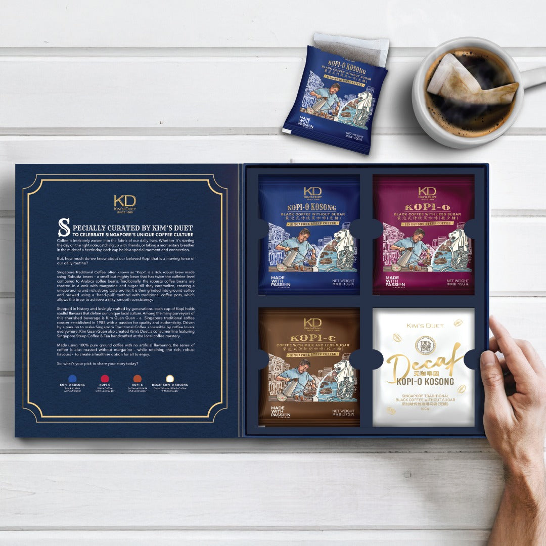 COFFEE BOX SET by MuseumMartket x Kim's Duet (12-sachet with tea towel)