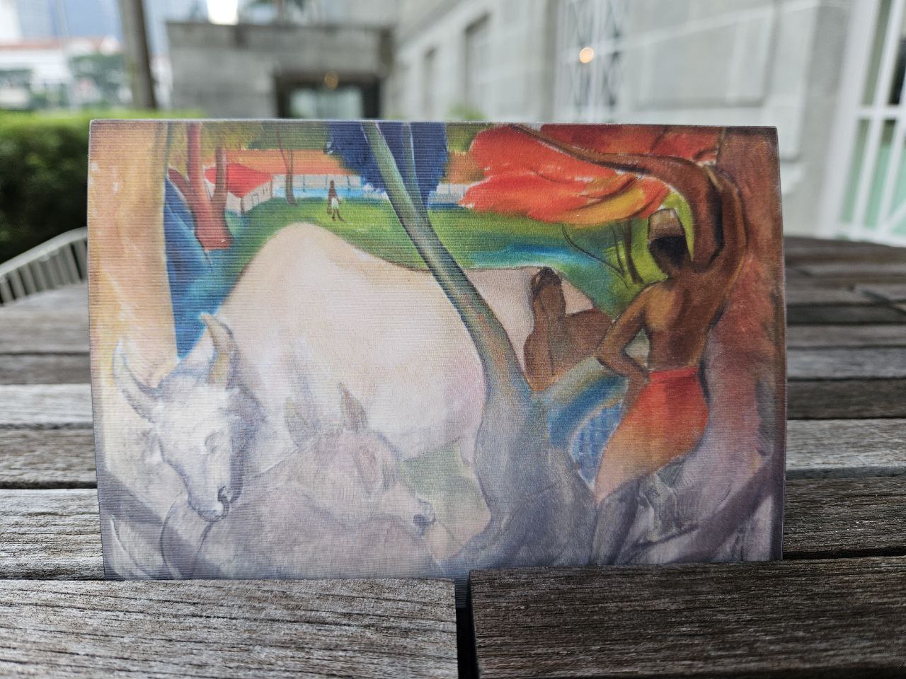 CHEONG SOO PIENG INDIAN MEN WITH TWO COWS LENTICULAR POSTCARD