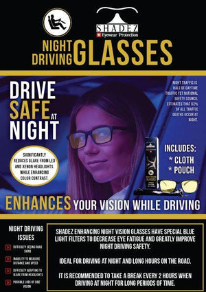 SHADEZ Adult Night Driving Black Glasses - ABRY Global