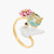 LES NÉRÉIDES White swan and pink water lily adjustable ring - ABRY Global