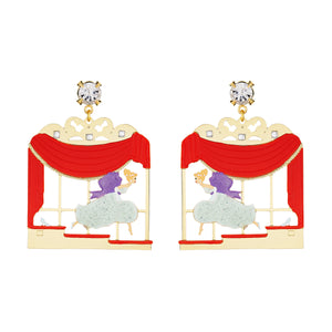 LES NEREIDES CINDERELLA AND FACETED GLASS EARRINGS