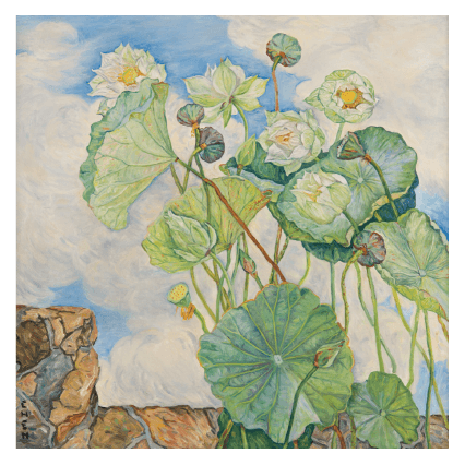 GEORGETTE CHEN LOTUS IN A BREEZE POSTER - ABRY Global