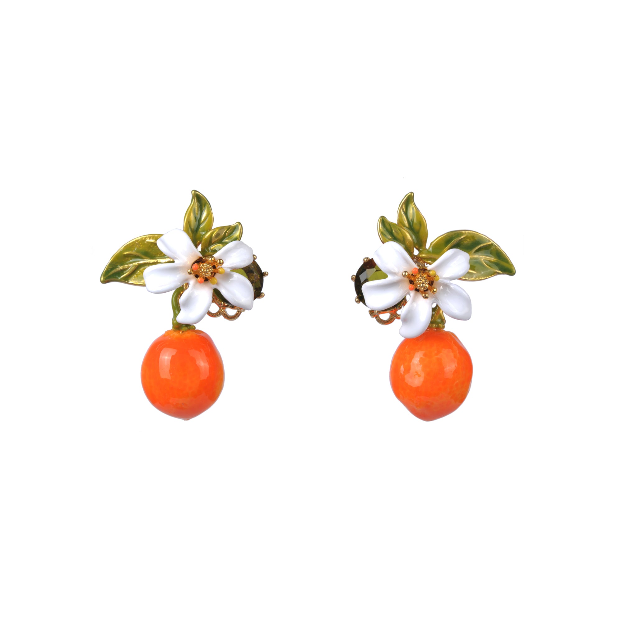 Orange and orange blossom  earrings