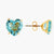 La Diamantine Acqua Azzura Heart Stud Earrings