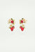 Wild strawberry and strawberry flower post earring