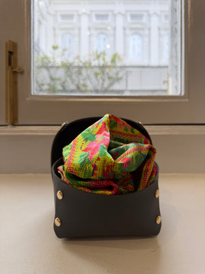 PERANAKAN ARTISTRY SILK SATIN HAND ROLLED SCARF