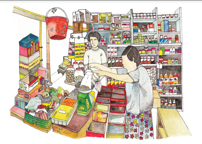 MARK WEE PROVISION SHOP POSTCARD