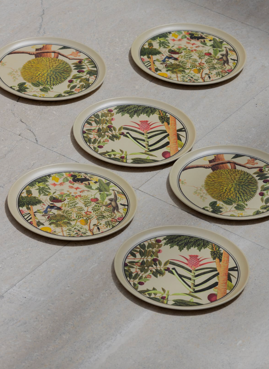 NATIONAL COLLECTION x MUSEUM MARTKET KALEIDOSCOPIC NATURE DURIAN & GINGER BAMBOO PLATE