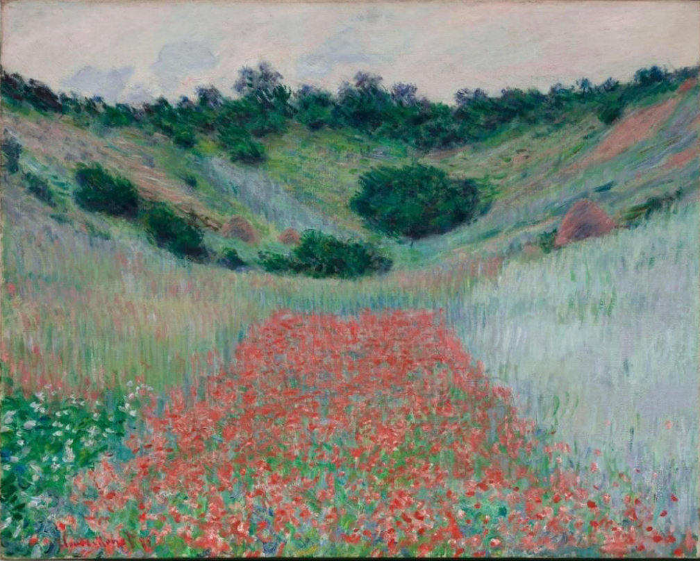 Claude Monet Tea Towel Poppy field in a Hollow near Giverny