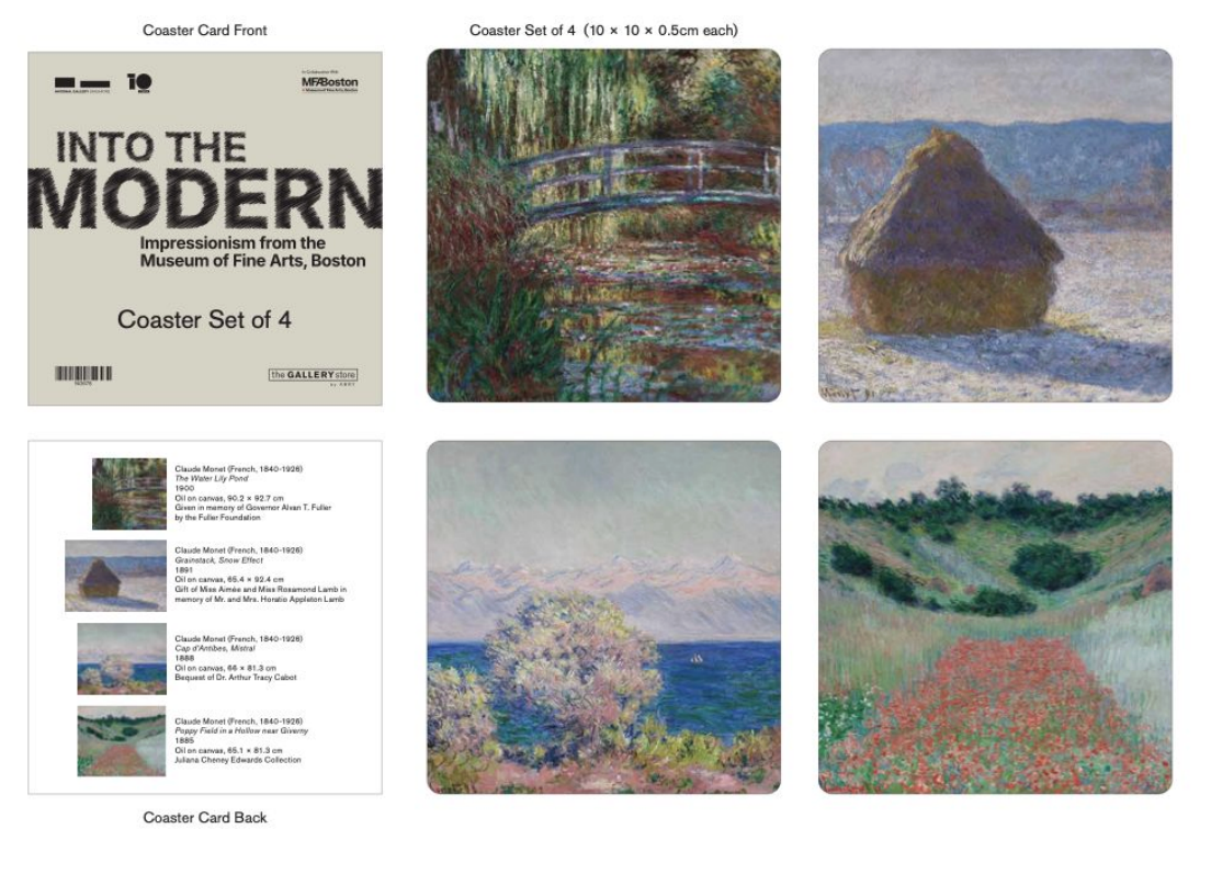 Claude Monet Set of 4 Wooden Coasters