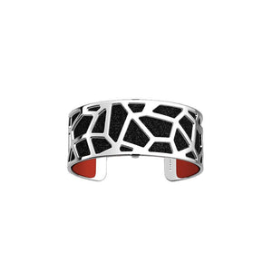 Girafe Bracelet 25mm, Silver Finishing - Black Glitter / Red - ABRY Global