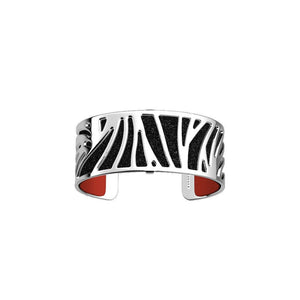 LES GEORGETTES BY ALTESSE Perroquet Bracelet 25mm, Silver Finishing - Black Glitter / Red - ABRY Global