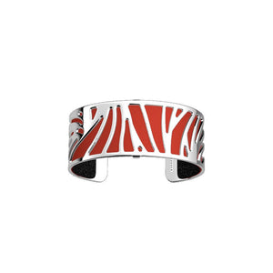 LES GEORGETTES BY ALTESSE Perroquet Bracelet 25mm, Silver Finishing - Black Glitter / Red - ABRY Global