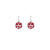 LES GEORGETTES BY ALTESSE Girafe Sleeper Earrings 16mm, Silver Finishing - Black Glitter / Red - ABRY Global
