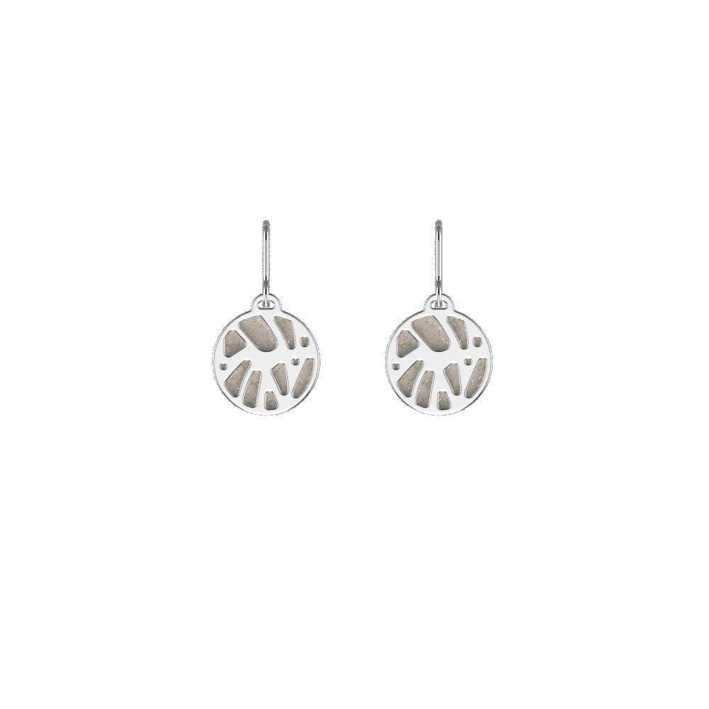 LES GEORGETTES BY ALTESSE Perroquet Sleeper Earrings 16mm, Silver Finishing - Cream / Gold Glitter - ABRY Global