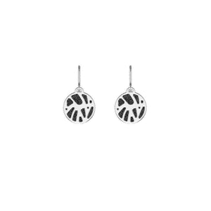 LES GEORGETTES BY ALTESSE Perroquet Sleeper Earrings 16mm, Silver Finishing - Black Glitter / Red - ABRY Global