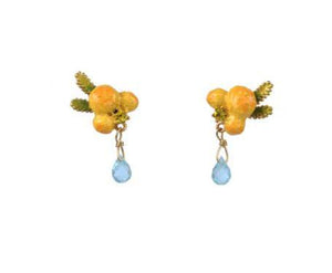 Mimosa Flower And Leaf Stud Earrings - ABRY Global