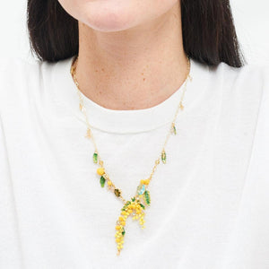 LES NEREIDES MIMOSA'S BRANCH, FERN AND LITTLE LEAVES COLLAR NECKLACE - ABRY Global