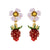 LES NÉRÉIDES Small Strawberries And White Flowers Stud Earrings - ABRY Global