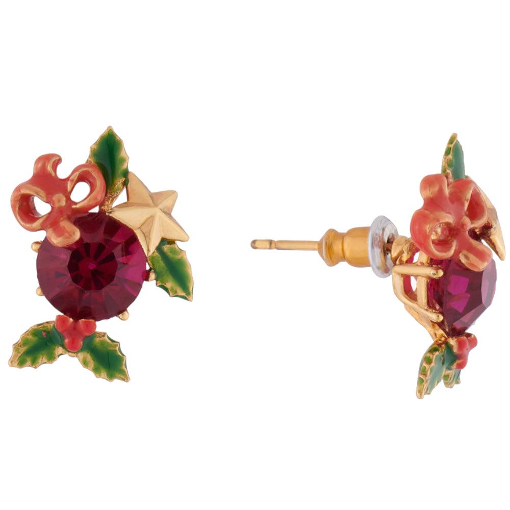 LES NEREIDES RED STONE AND CHRISTMAS HOLLY EARRINGS - ABRY Global
