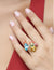Corals And Blue Lagoon Crystal Adjustable Rings - ABRY Global