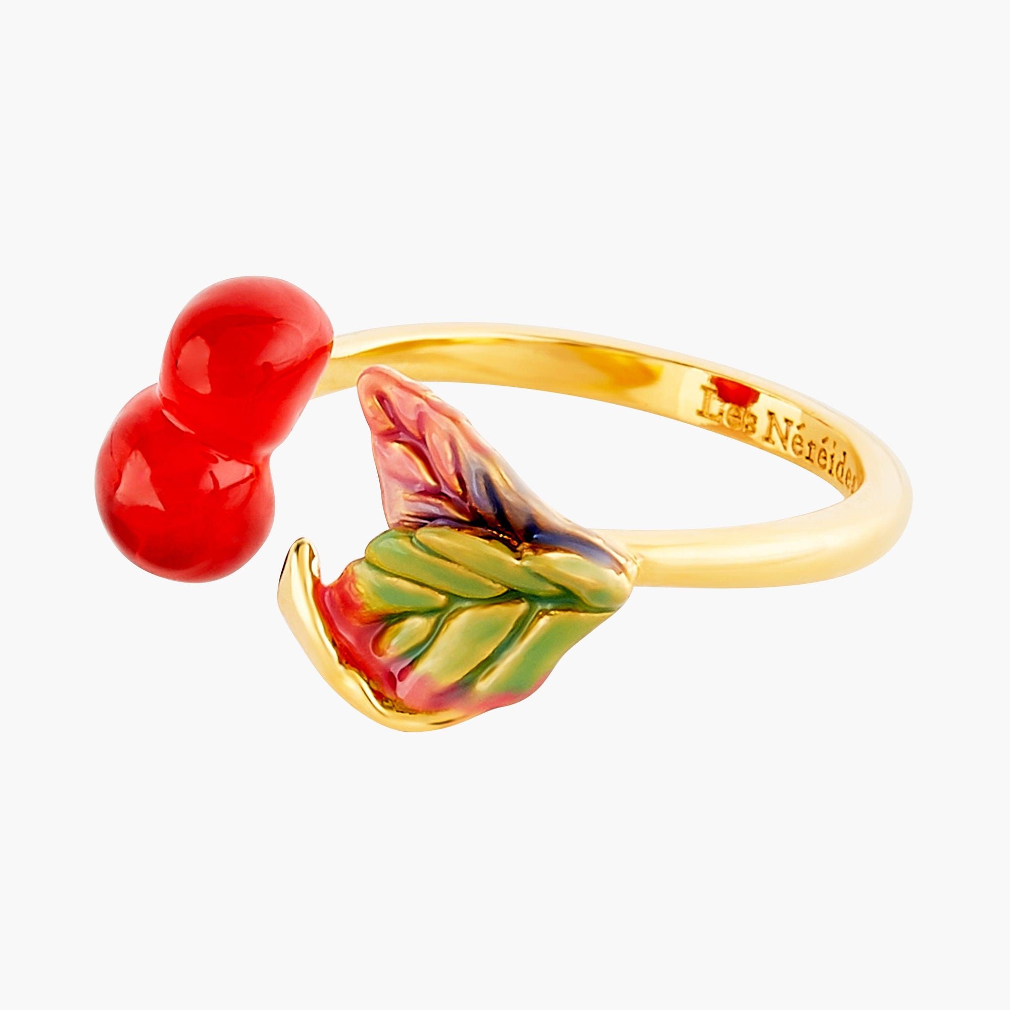 LES NÉRÉIDES CHERRIES AND LEAVES ADJUSTABLE RING - ABRY Global