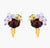 Small Wisteria Flower And Faceted Crystal Clip On Earrings