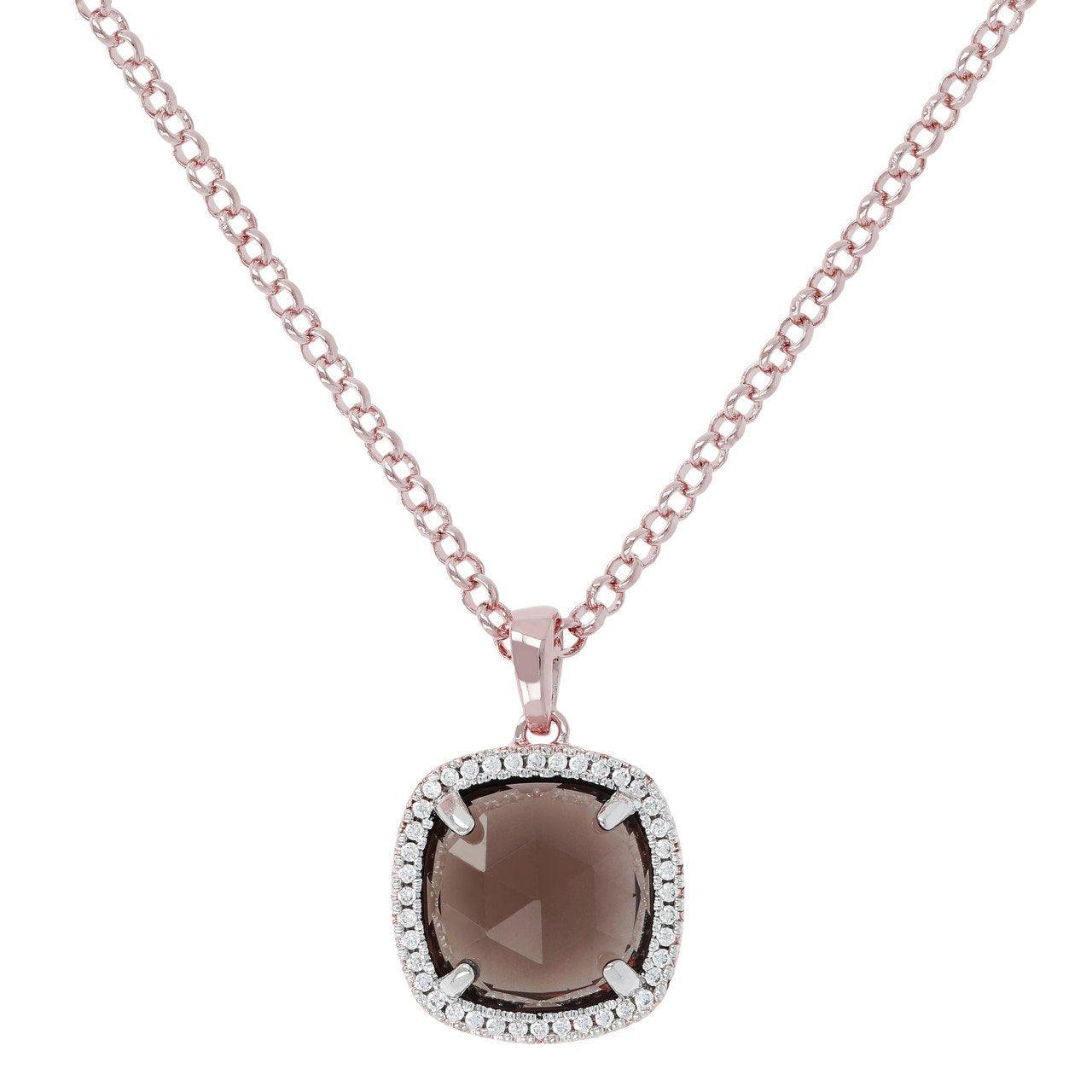 BRONZALLURE Cushion Quartz Pendant Necklace - ABRY Global