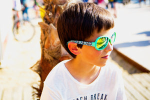 SHADEZ Kids Sunglasses Designers Leaf Print Green Junior: 3-7 years