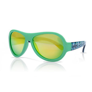 SHADEZ Kids Sunglasses Designers Leaf Print Green Junior: 3-7 years