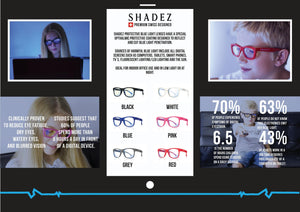 SHADEZ Blue Light Eyewear Protection Clip-On Adult: 16+ years - ABRY Global