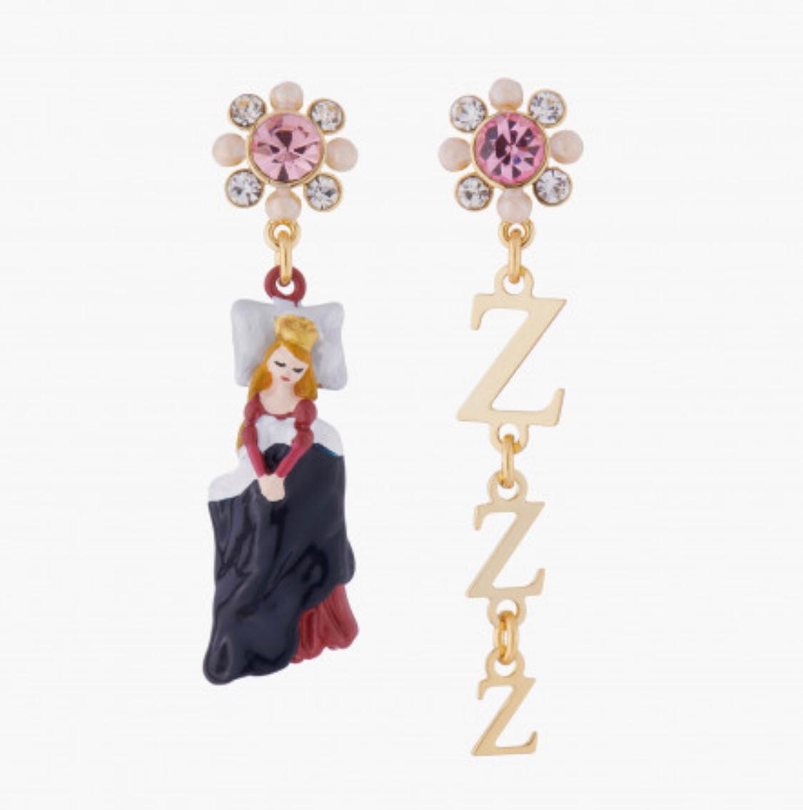 N2 Sleeping Beauty In Her Bed Asymmetrical Stud Earrings - ABRY Global