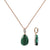 BRONZALLURE Collier Necklace with Drop Stone and Pave Pendant (Green Malachite) - ABRY Global