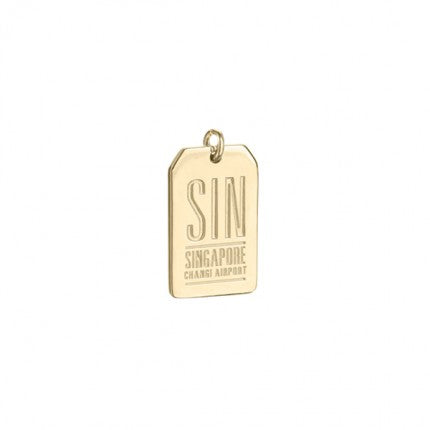 SIN Singapore Luggage Tag Charm (GOLD)