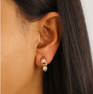 BUCKLEY LONDON Knightley Half Hoop Earrings - Rose Gold - ABRY Global