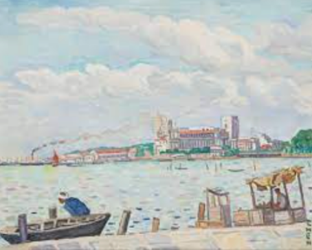 SINGAPORE WATERFRONT POSTCARD GEORGETTE CHEN