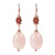BRONZALLURE Stone Drop Earrings (ROSE QTZ + RHODOLITE) - ABRY Global