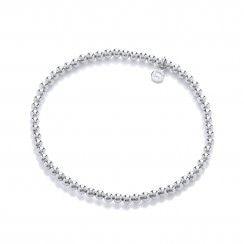 David Deyong Sterling Silver Beads Elastic Bracelet - ABRY Global