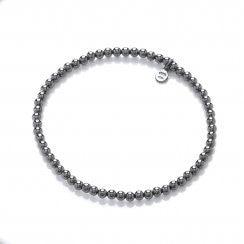David Deyong Sterling Silver & Black Rhodium Beads Elastic Bracelet - ABRY Global
