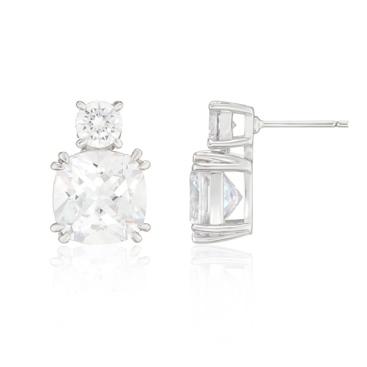 BUCKLEY LONDON The Flawless Collection - Clear Cushion Meghan Drop Earrings
