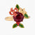 LES NÉRÉIDES Red Stone And Christmas Holly Adjustable Ring - ABRY Global