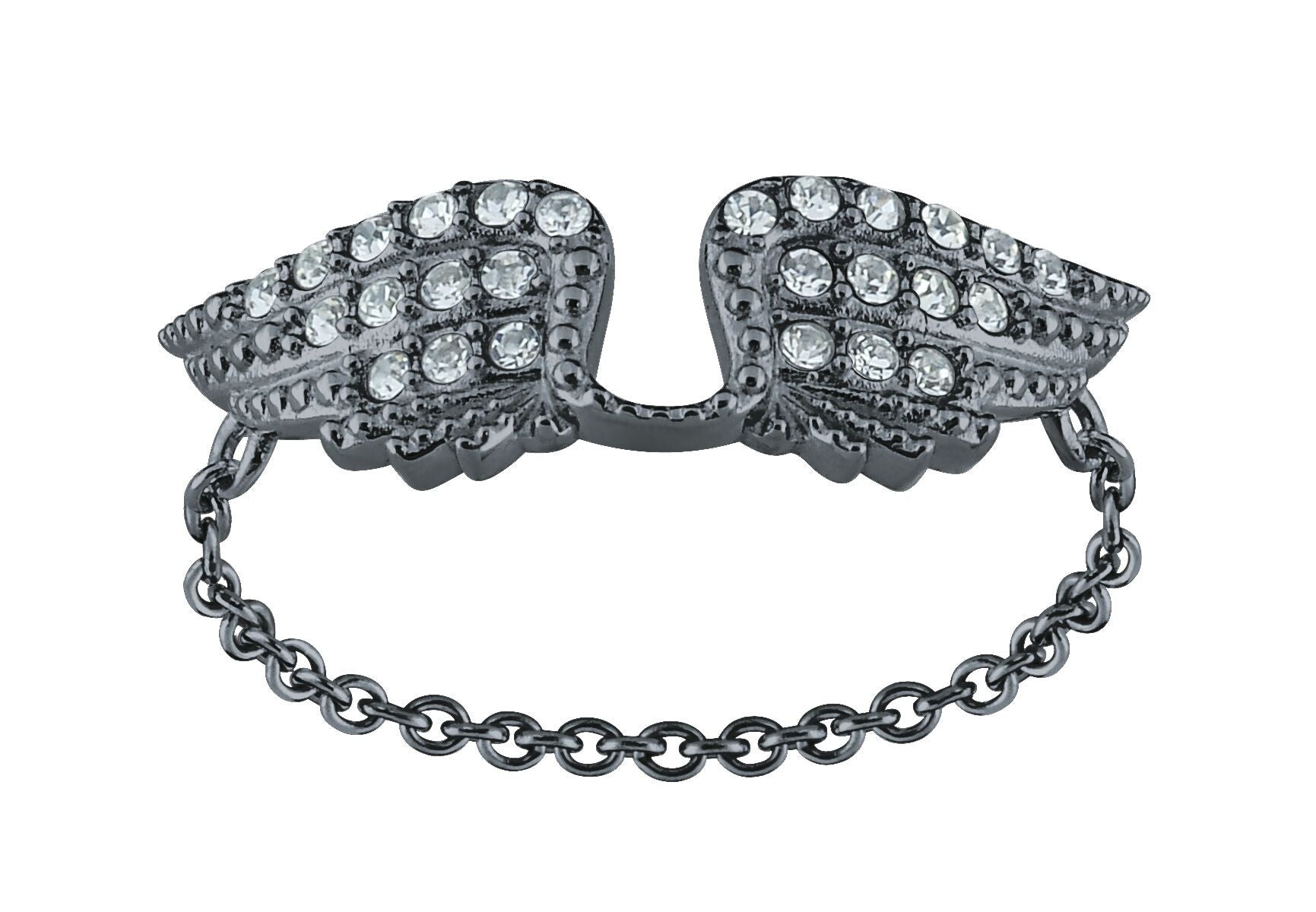 Double Wing Chain Black Ring - ABRY Global